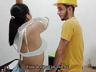 Versaute Inderin fickt ihren Chef zu Hause